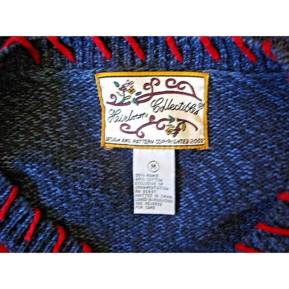 Heirloom Collectibles Cardigan Sweater Vintage Stars Stripes Hearts Patriotic M - Picture 7 of 7
